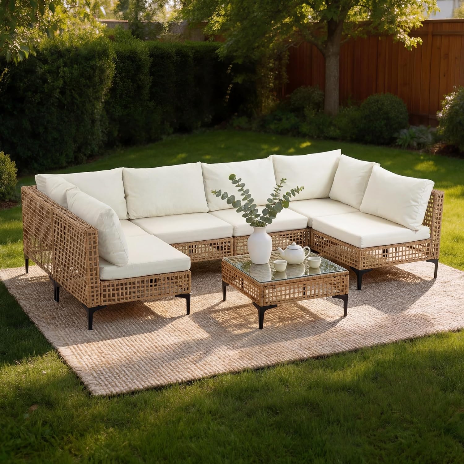 Outdoor Furniture Luxury - طقم أثاث خارجي مكون من 7