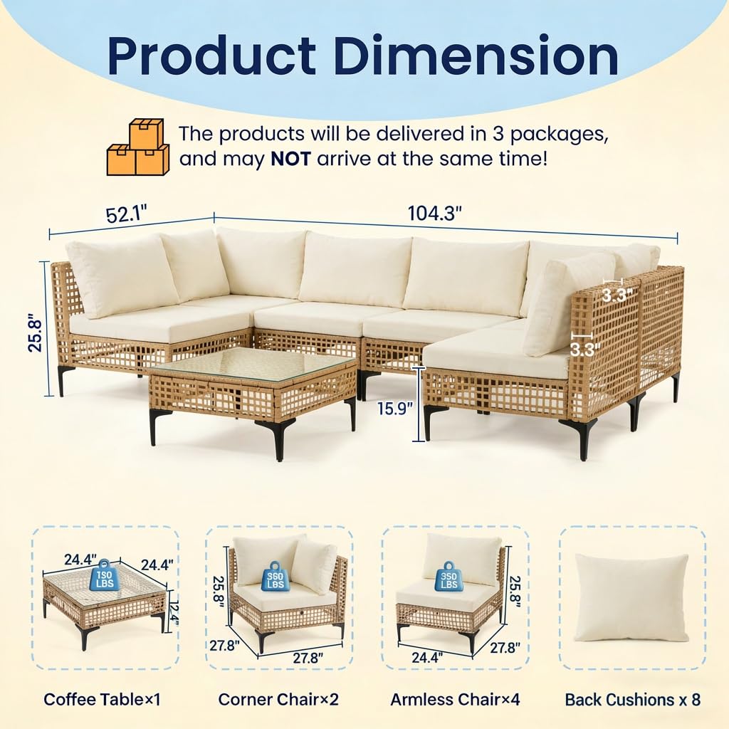 طقم أثاث خارجي مكون من 7 قطع،  - مراجعة Outdoor Furniture Luxury وسعره