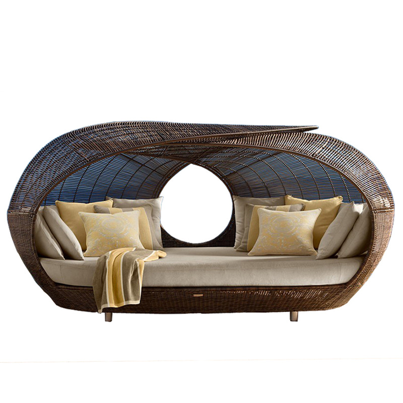 سرير نهاري نصف دائري من الراتا - مراجعة Outdoor Daybed Furniture وسعره