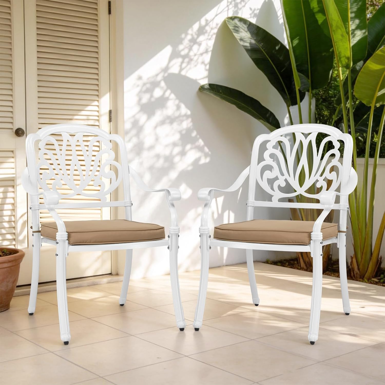 مجموعة كراسي طعام من الألمنيوم - مراجعة Outdoor Furniture Metal Chairs وسعره