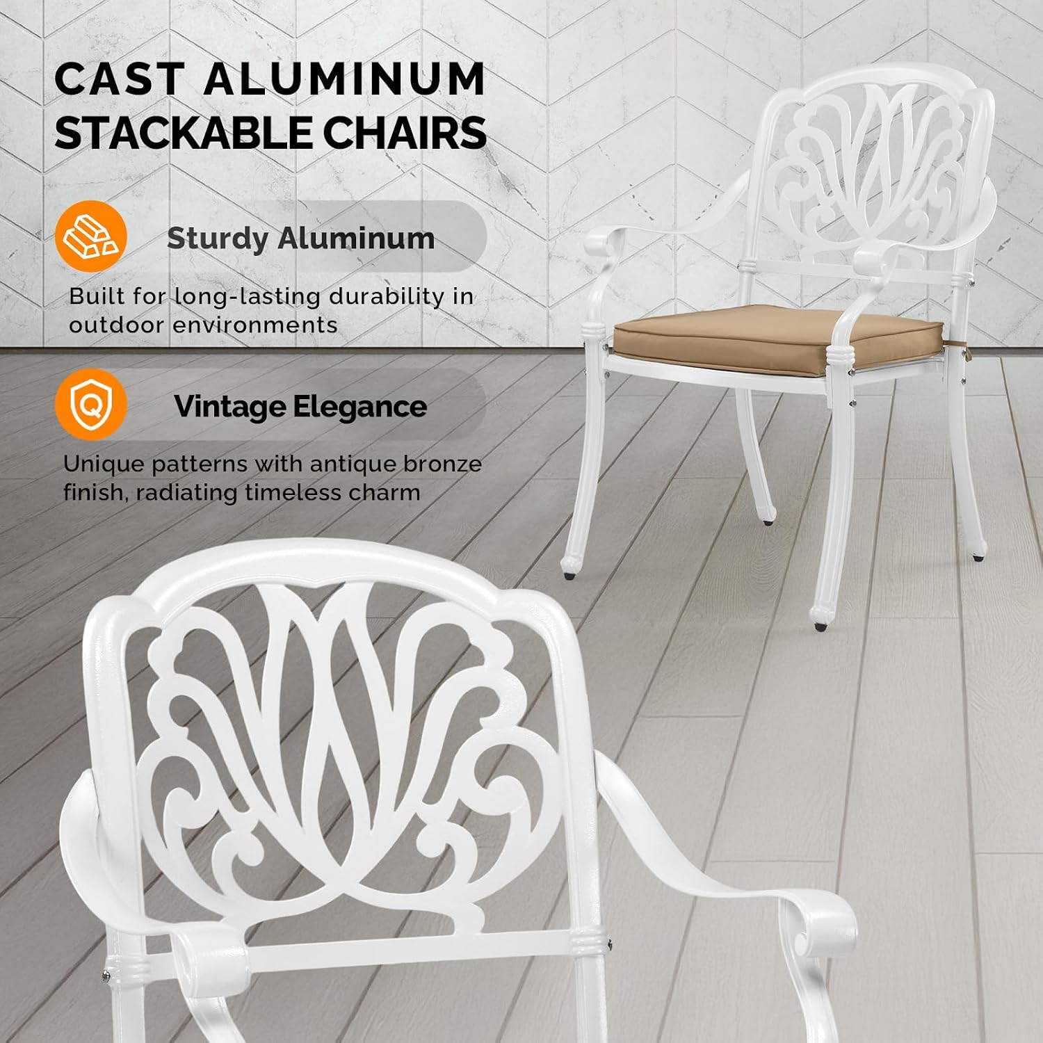 مجموعة كراسي طعام من الألمنيوم - مراجعة Outdoor Furniture Metal Chairs وسعره