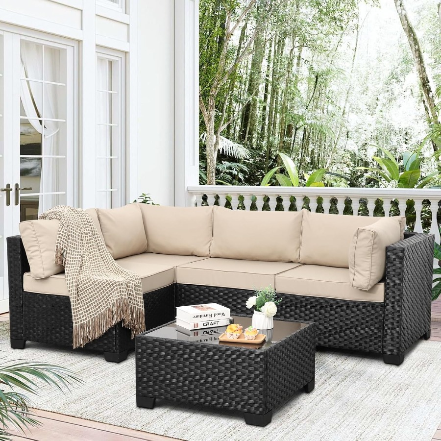 طقم أثاث خارجي مكون من 5 قطع،  - مراجعة Outdoor Furniture Metal Chairs وسعره