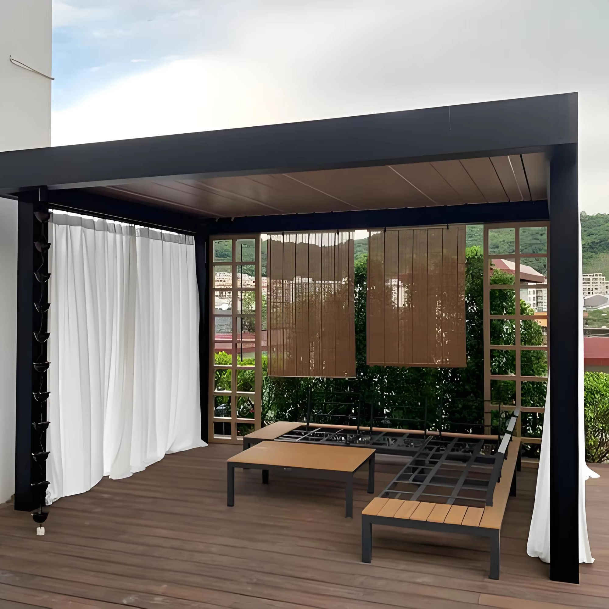بيرجولا مستطيلة من سبائك الألو - مراجعة Outdoor Furniture Metal وسعره