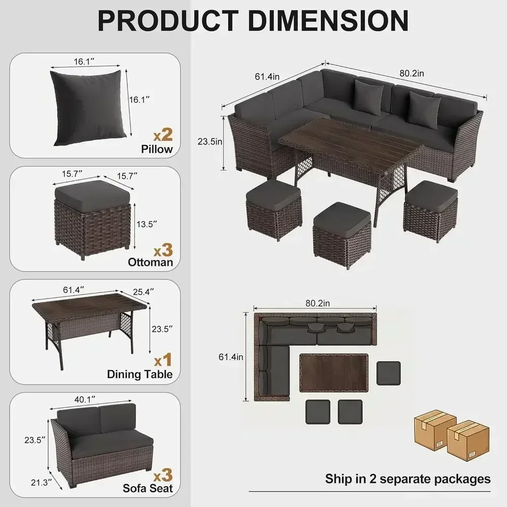 طقم أثاث خارجي مكون من 7 قطع،  - مراجعة Outdoor Furniture Metal Chairs وسعره