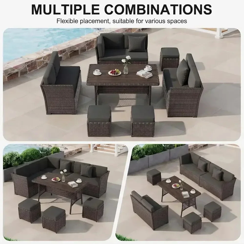 طقم أثاث خارجي مكون من 7 قطع،  - مراجعة Outdoor Furniture Metal Chairs وسعره