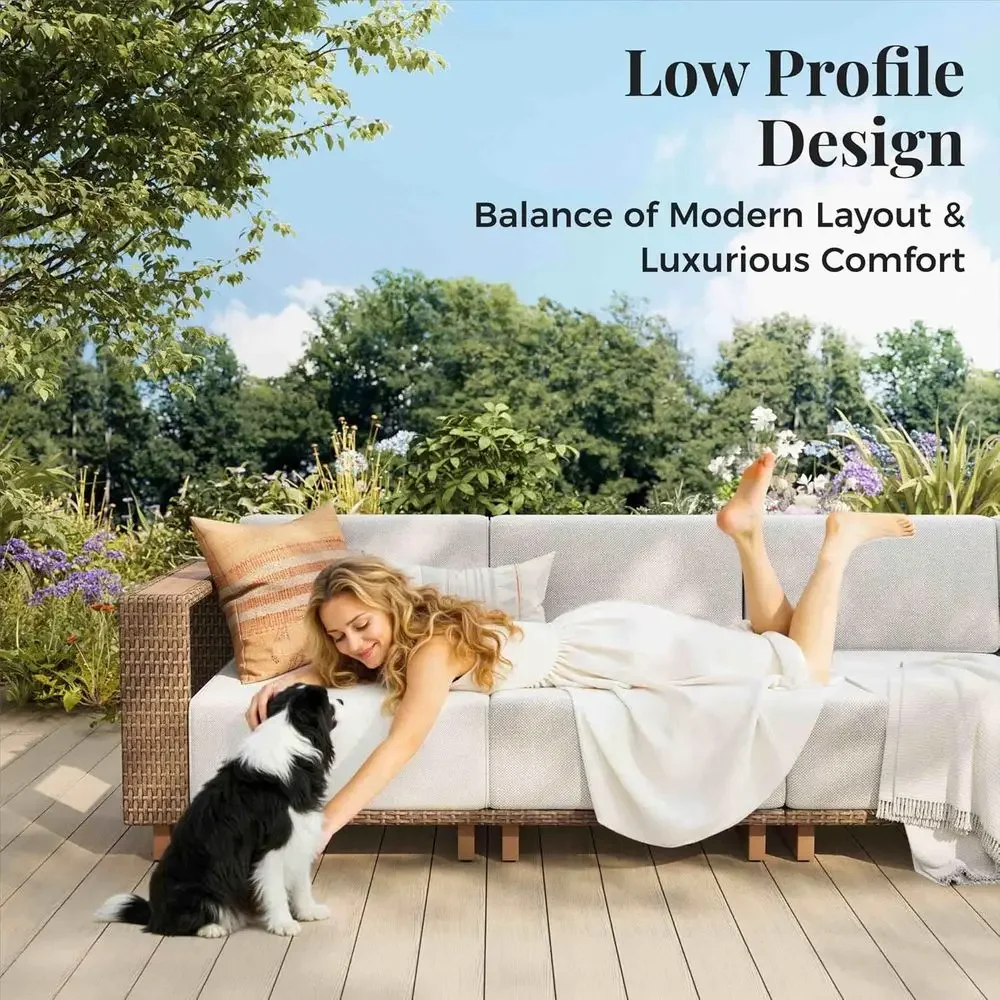 طقم أريكة من الخوص مكون من 6 ق - مراجعة Outdoor Furniture Luxury وسعره